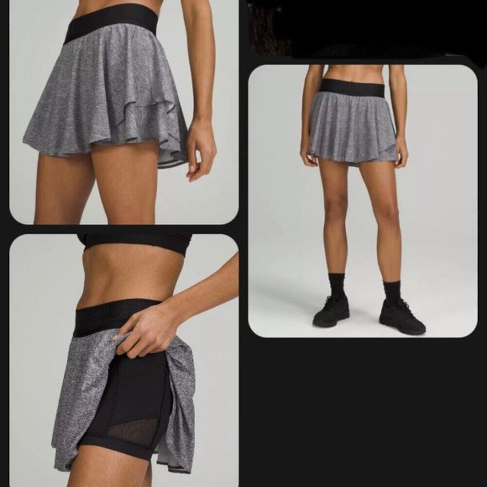 Lululemon Court Rival High Rise Tennis Women's 0 Skort Skirt Blissful Blue Color